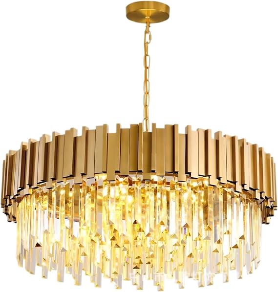 Pendant Light,Crystal Chandelier, Crystal Ceiling Light Modern Crystal Chandelier Luxury Gold Plated LED Pendant Ceiling Light for Villa, Hotel, Living Room, Dining Room(Size:40cm,Color:Gold)
