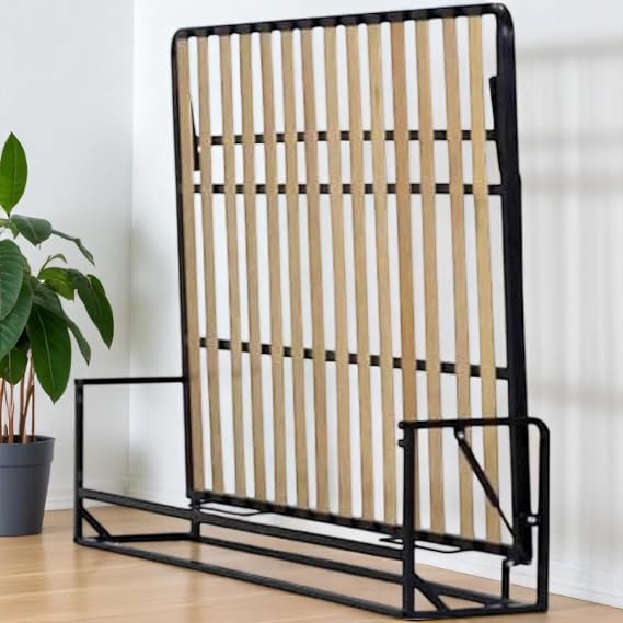 Classic Wall Bed – Horizontal King 150 x 200 cm Space-Saving Fold-Down Wall Bed with Steel Frame Construction & Lifetime Protection
