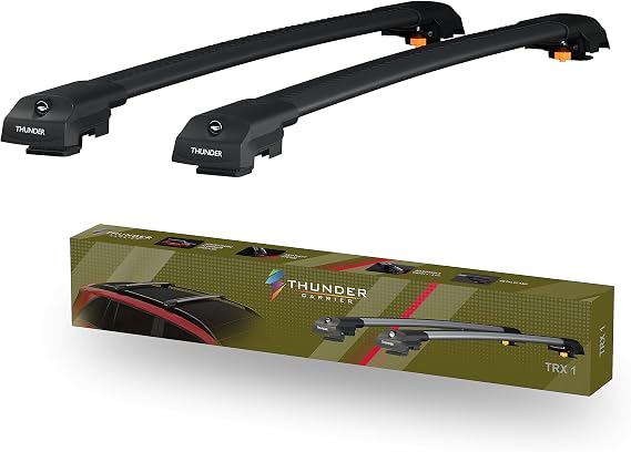 TRX1 Roof Rack For VW T-Roc 2017-Onward Black Aluminium Roof Rack Cross Bars Lockable - Fit Raised Side Rails Roof Rails Cross Bar, Rail Carrier