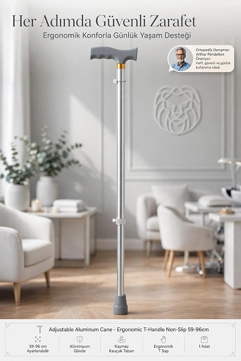 Transformacion Ayarlanabilir Alüminyum Medikal Baston T Saplı Ortopedi Yürüme Destegi 59-96 cm 723653