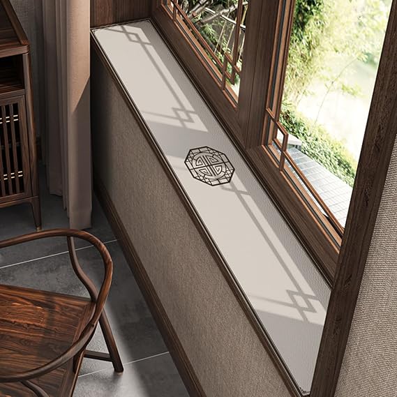 window-sills Non Slip HouseholdLeather Mat For Window Sill, 10 20 30 40 Cm Wide Bay Windows Mats For Balconies/TV Stand/Mudroom, Easy To Clean & Customizable(C,L x W 80x35cm/31x14in)