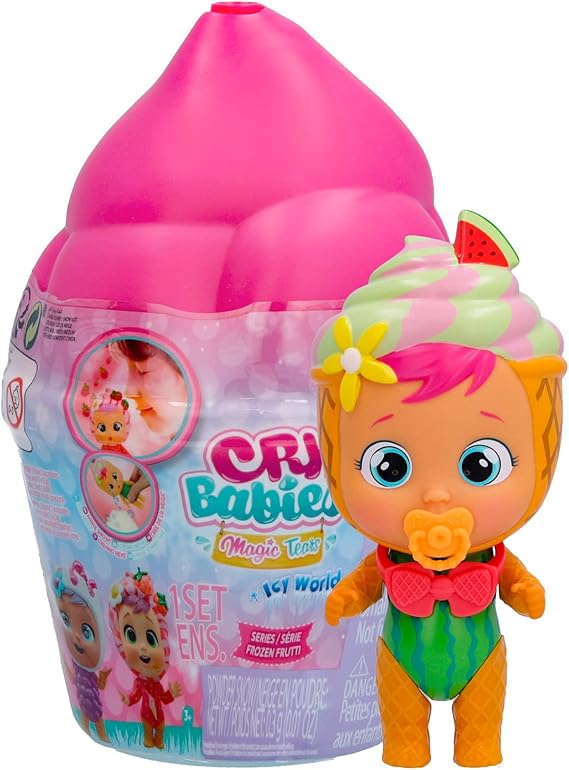 CRY BABIES MAGIC TEARS Icy World Frozen Frutti | Surprise collectible Doll that Smells like Fruit, Cries and makes Snow - Gift toy for kids +3 Years