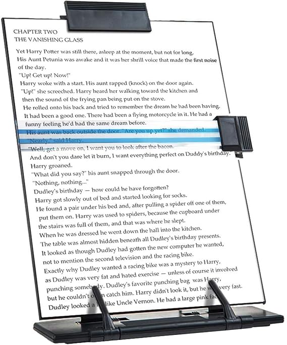 Powerking Paper Stand Document Holder with 7 Adjustable Positions, Paper Holder Stand for Desk When Typing for Reading A4 Letter, Books, Receipts, Sheet Music, Textbooks