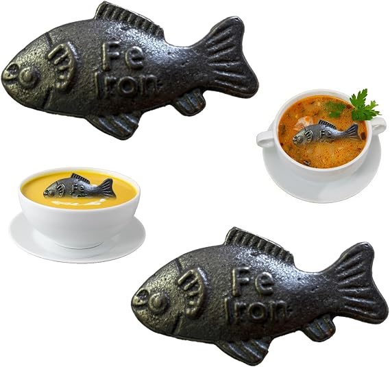 2-Pack Reusable Iron Fish for Cooking, Natural Iron Fish for Iron Deficiency, Safe Iron Supplement Tool for Vegans, Pregnant Women & Kids