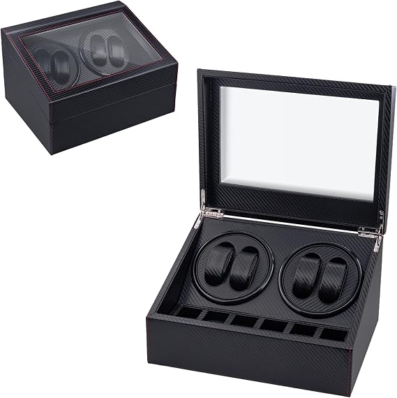 Mcbazel Automatic Watch Winder Box with 4 Watch Winder & 6 Extra Storage Space