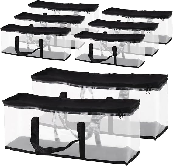 PINGEUI 8 Pack DVD Storage Bags Hold Up to 320 DVDS(40 Each Bag), CD Storage Bags with Zips and Handles, Water Resistant PVC Media Storage for Movies, Media, Books, Black