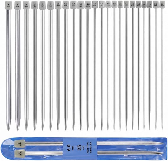 22 PcsKnitting Needles Set, 25cm Knitting Needle Set