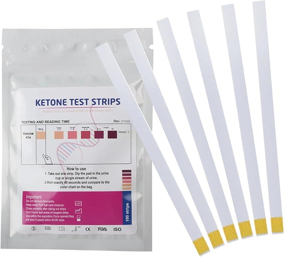 100 Piece Ketone Test Strips – Accurate, Easy-to-Use Urinalysis for Ketogenic, Low-Carb Diets & Diabetes Monitoring – Fast Results, Portable, Resealable Pack for Keto Diet Success