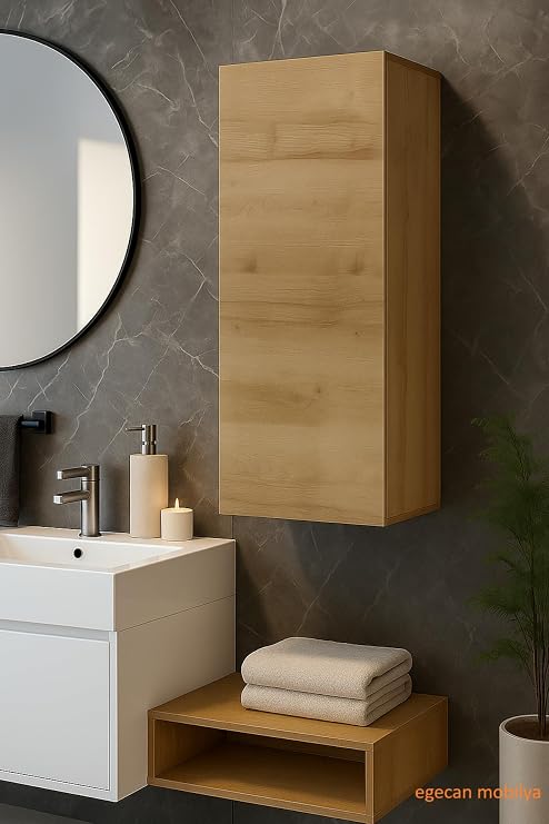 Tek Kapaklı Duvara Monte 3 Raflı Banyo Dolabı Havlu Dolabı Sabunluk Erzak Dolabı Kiler Dolabı
