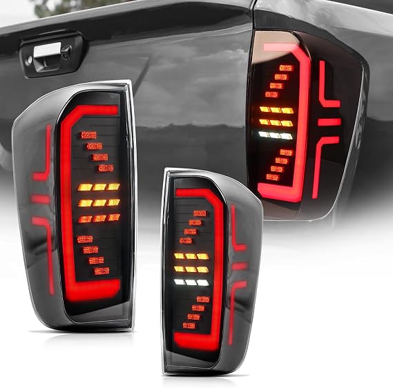 LED Rear Lights Compatible with Nissan Navara NP300 D23 2015-2023, with Sequential Turn Signal,Animation DRL, Smoked