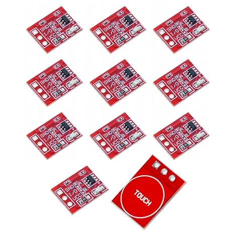 JZK TTP223 Self-Locking Capacitive Touch Switch Module DC 2.5V-5.5V Digital Capacitive Touch Sensor Switch Module Single Channel Conversion