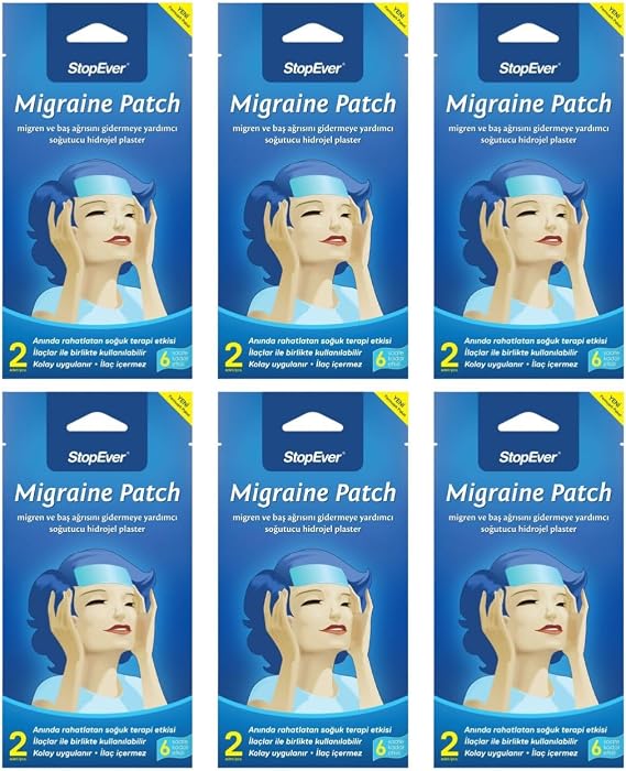 StopEver Cooling Patch – Soğutucu Hidrojel Plaster | Alın Bölgesi Ferahlatıcı, 6 Saat Etkili | İlaç İçermez | 12 Adet Soğutucu Plaster (6 Paket x2 Plaster )