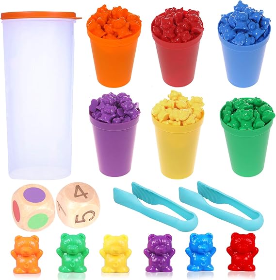 71 Pack Colour Sorting Toys for Toddlers,Montessori Maths Toy