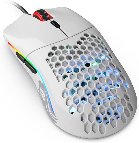 GLORIOUS Model O- Wired Gaming Mouse (Glossy White)