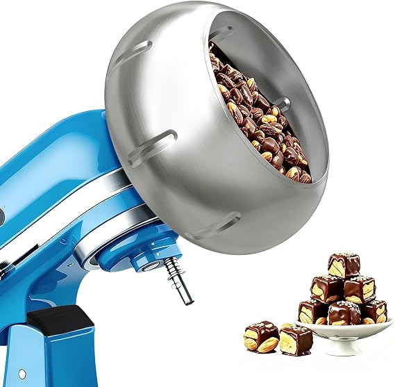 Chocolate Coating Machine Attachments For Kitchenaid, Compatible with KitchenAid 4.5QT/5QT Tilt-Head Stand Mixer, Candy Coat Accessories for Making Chocolate Covered Almonds Freeze Dried Strawberry