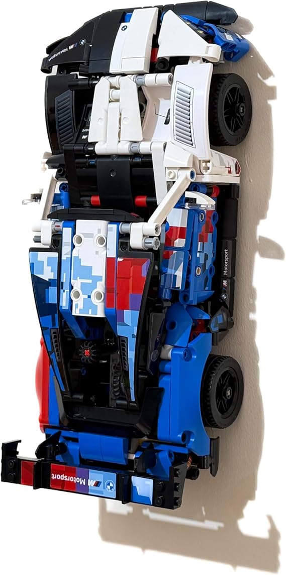 3Dudes & Dad Wall Mount Compatible with LEGO® Technic BMW M4 GT3 EVO Race Car (42226)– Perfect-Fit Model Display Bracket – Secure, Robust & Space-Saving – Easy Installation with Supplied Fixings