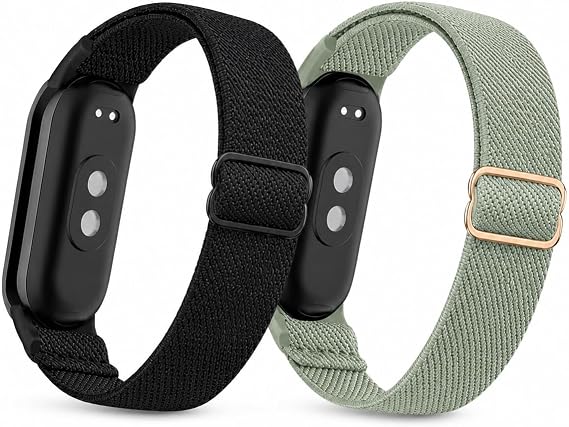 EESV Xiaomi Smart Band 8/9/10 Replacement Bands, Unisex, Black and Green, Set of 2