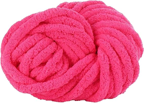 Chenille Velvet Yarn for Knitting, Crocheting & Arm Knitting | Chunky Wool for Blankets, Clothes, Bags & Scarves
