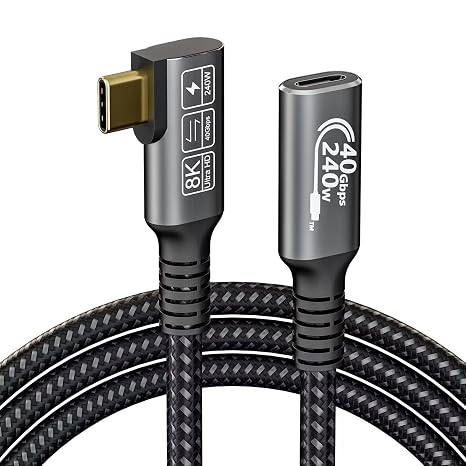 USB4 Extension Cable, with Thunderbolt 4 Cable, 240 W Charging, 40 Gbps Data, 8K @ 60Hz 4K PD3.1 for Hub, Dock MacBook, M1 M2, M3, Mac Studio SSD, Laptops, Monitor,