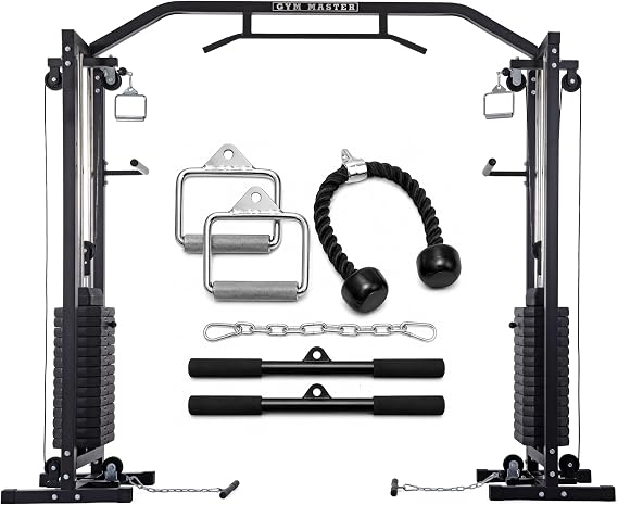 GYM MASTER Cable Crossover Machine with 180kg Weight Stack & Pull Up Bar