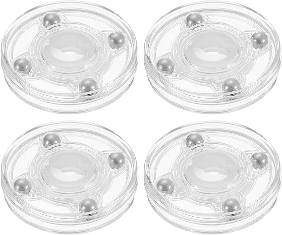 uxcell アクリルレイジースーザン ターンテーブル 4個 2インチ クリアターンテーブルオーガナイザー ボールベアリング 360度回転トレイ スパイスラック テーブルケーキ キッチン パントリー 装飾 バスルーム用
