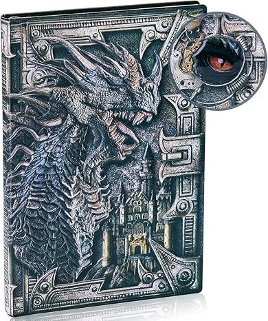 3D Kabartmalı Ejderha Tasarımlı Defter, A5 Boyut 21.5x14.5cm, 200 Sayfa, Suni Deri Kapak