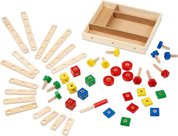 Melissa&Doug メリッサ&ダグ コンストラクションセット木製BOX入り MD5151