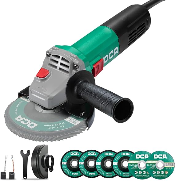 DCA Angle Grinder 115mm, 860W Corded Electric Grinder Tool, 11800 RPM
