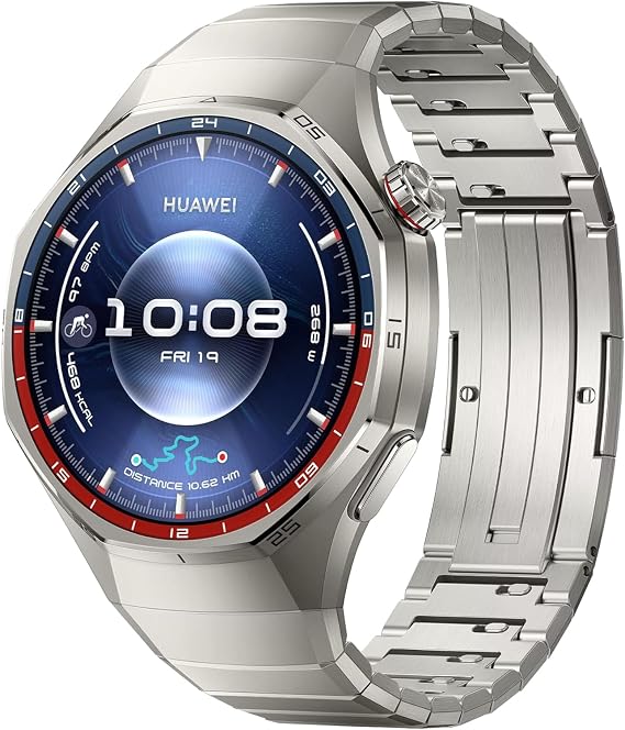 Titanium Bracelet Compatible with Huawei Watch GT 6 Pro 46 mm, Premium Titanium No Gaps Watch Strap for Huawei Watch GT 6 Pro Smartwatch No Tools Adjustable Titanium Replacement Bands for Men Women
