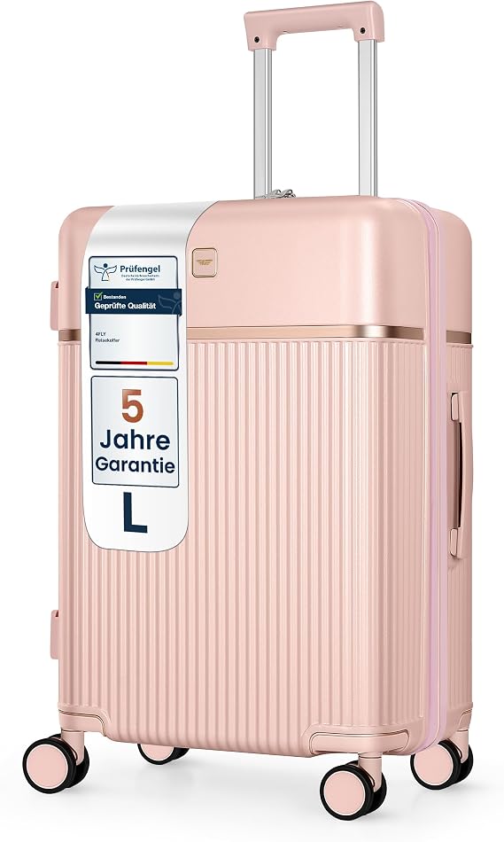 Lightweight Hard Shell Travel Suitcase - Trolley Suitcase with TSA Lock 4 Spinner Double Wheels Aluminium Telescopic Handle & Security Double Zipper Lightweight Cabin Suitcase & Checking