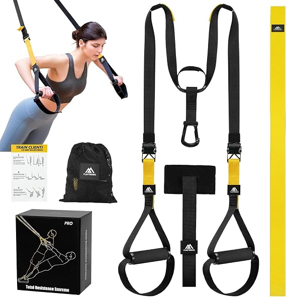 Flintronic Sling Trainer Sling Trainer Set for One Full Body Workout Sling Trainer for Home Yellow