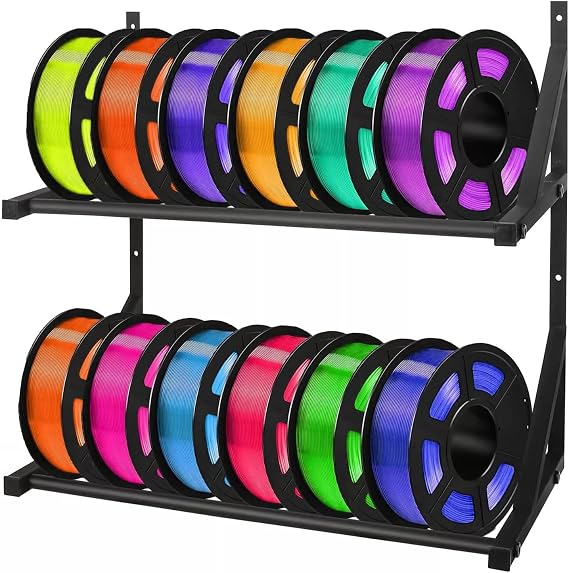 3D Printer Filament Storage Rack, Double-layer 3D Printer Filament Organizer Shelf, Wall-mounted Organizer Holder for Enterprise Workshop Company Use