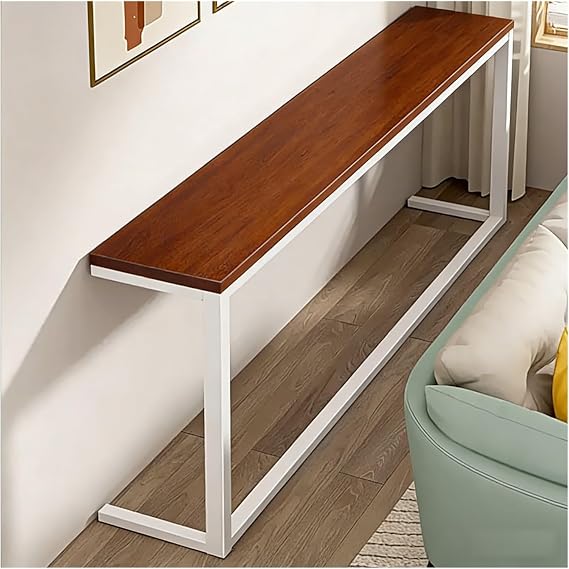 Narrow Console Table - Modern Slim Design for Living Room, Foyer, or Hallway - Fits Against Walls or Radiators - Long Entryway Desk
