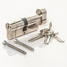 TSS High Security TS007 1 Star Thumbturn Euro Cylinder Lock, British Standard, Insurance Approved Barrel Lock and Key Sets. UPVC Door Locks. (45mm Turn Side x 40mm External (85mm Total))