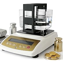Digital Electronic Gold Purity Tester, High Precision Testing Analyzer Machine Precious Metal Verifier Gold Density Tester Karat Detector Density Range 0.001~99.999g/cm3(NoPrinter,XF1203K)
