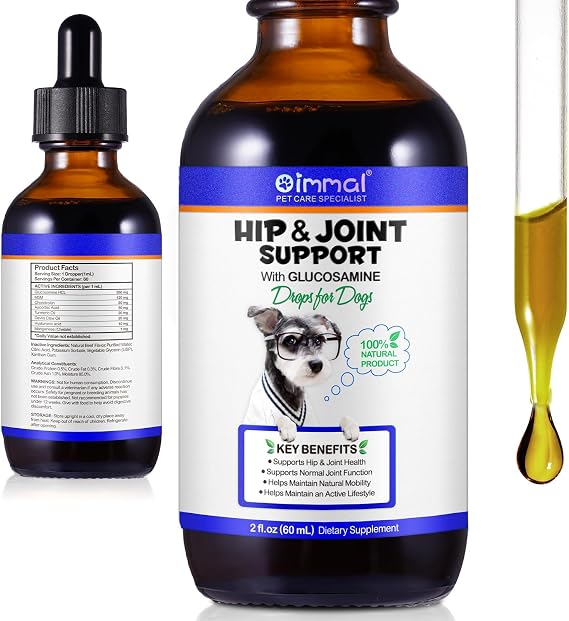 Joint Supplements for Dogs Liquid, Pain Relief For Dogs, Dog Joint Aid & Relief Supplement, Dogs Hip & Joint Care For Dogs, With Turmeric & Essential Nutrients for Active & Aging Dogs, 60ml