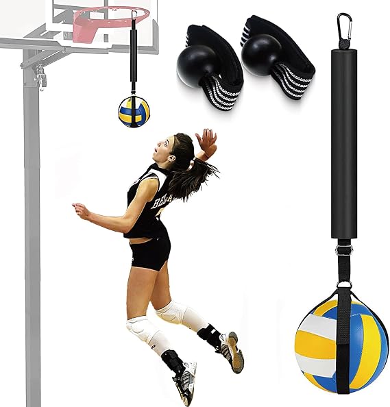 Volleyball Spike Trainer, Nylon Volleyball Hitting Trainer with Adjustable Straps, Multifunctional Practice Equipment for Training