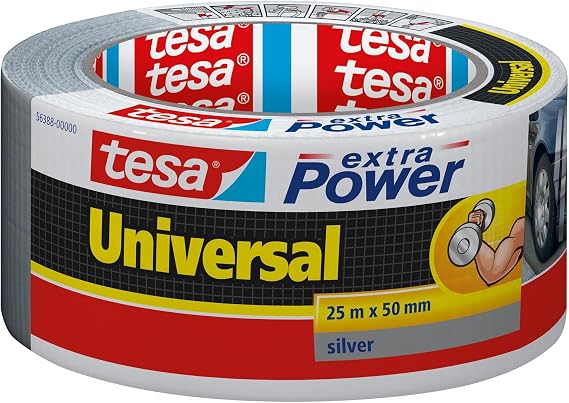 Tesa extra Power Universal Duct Tape, Gaffer Tape, 25mx50mm, Grey