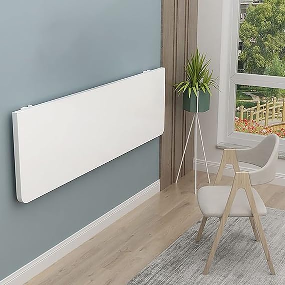 Folding Wall Table - Space-Saving Floating Desk Compact Folding Workbench for Small Spaces Versatile Wall-Mounted Table for Home Office and Crafting