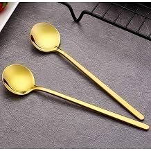 Madymark Gold Çay Kaşığı 6'Lı Kahve Dondurma Tatlı Pasta Şeker Kaşık Set