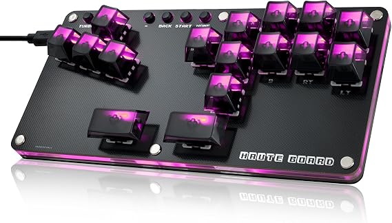 Haute42 Leverless Arcade Controller Leverless Arcade Controller B16 Buttons Keyboard for PC/Switch 2/Switch/PS4 PS3/Windows Arcade Controller Hot Swap Compatible Button Replacement High Precision High