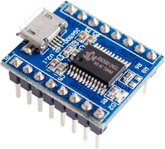 JQ6500 Mp3 Modülü-16Mbit Mini Ses Mp3 WMV 5 TuşluKontrol Microusb