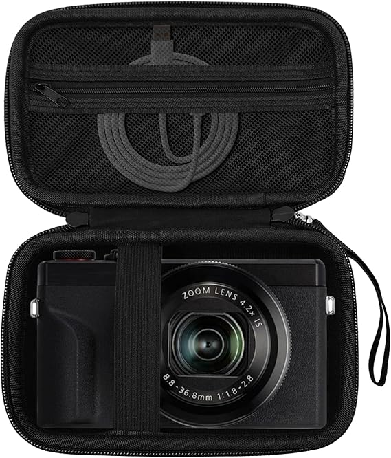 Hard Case for Compact Camera, EVA Case for Camera with Oxford Lining, Shock and Scratch Protection, Lightweight and Compact, Black, Internal Size 17 x 10 x 2 cm