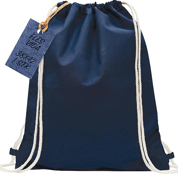ELES VIDA Cotton Sports Bag, Oeko-Tex Certified, Drawstring Bag, Gym Bag