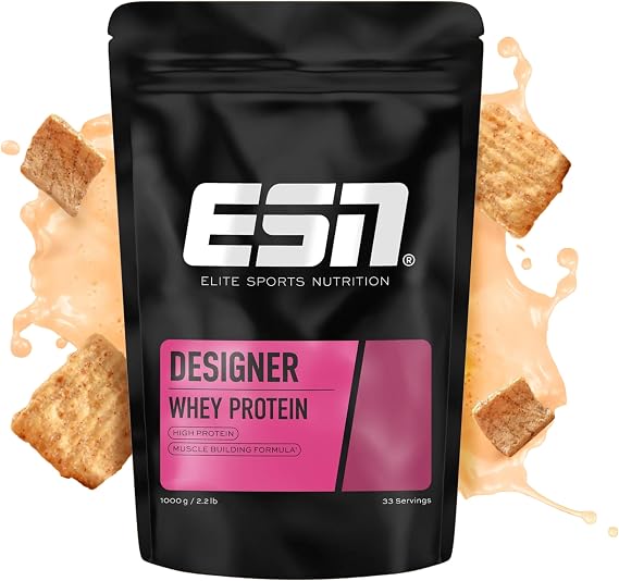 ESN Designer Whey Protein Powder, Cinnamon Cereal, 1000 g, 2.2 lbs