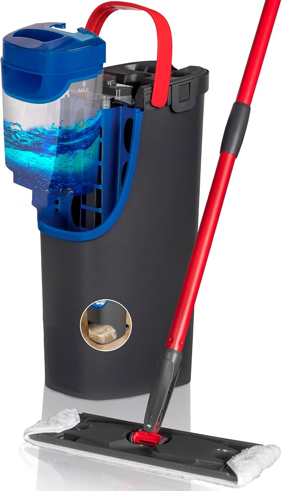 Vileda H2Pro Flat Mop System, Microfiber Grey and Blue