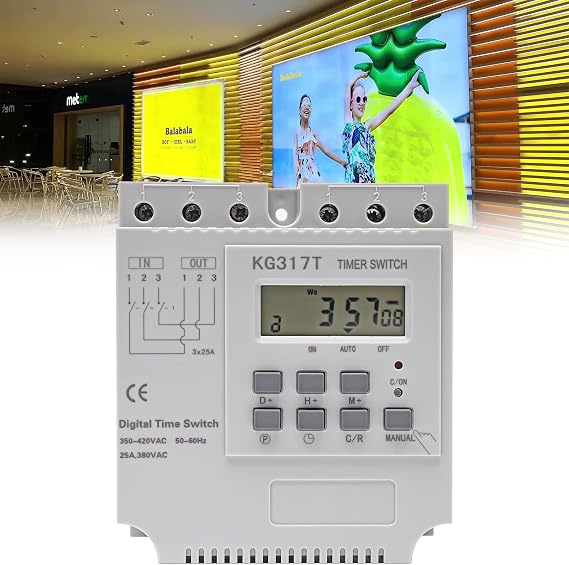 380 V Programmable Time Relay Timer Intelligent Weekly Programmable Time Relay Three Phase Programmable Control Current Timer Switch White