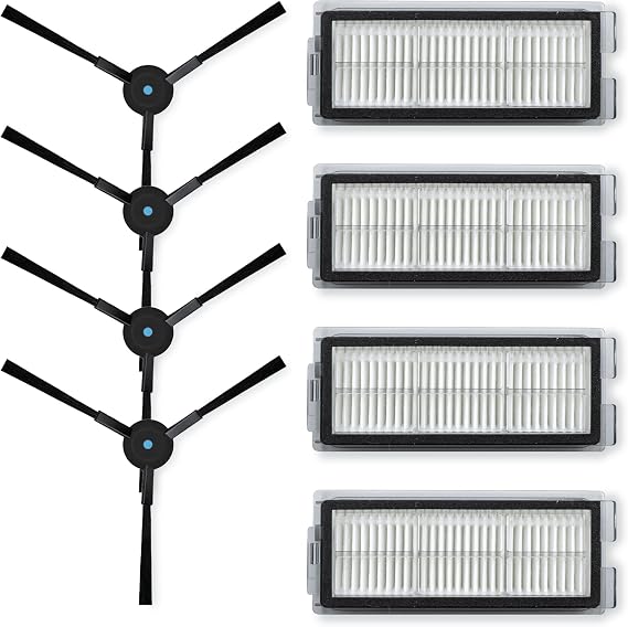 Maintenance Set for Conga X70 | Conga X50. Composed of 4 High Performance Filters and 4 Side Brushes.