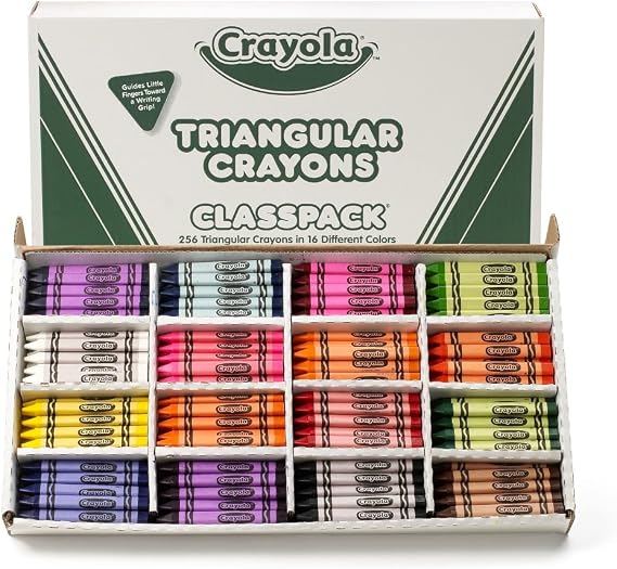 Classpack Triangular Crayons, 16 Colors, 256/BX