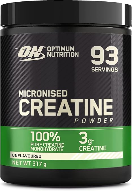 Optimum Nutrition Micronised Creatine Powder Unflavoured Monohydrate Powder for Muscle Growth 88 Servings 317g